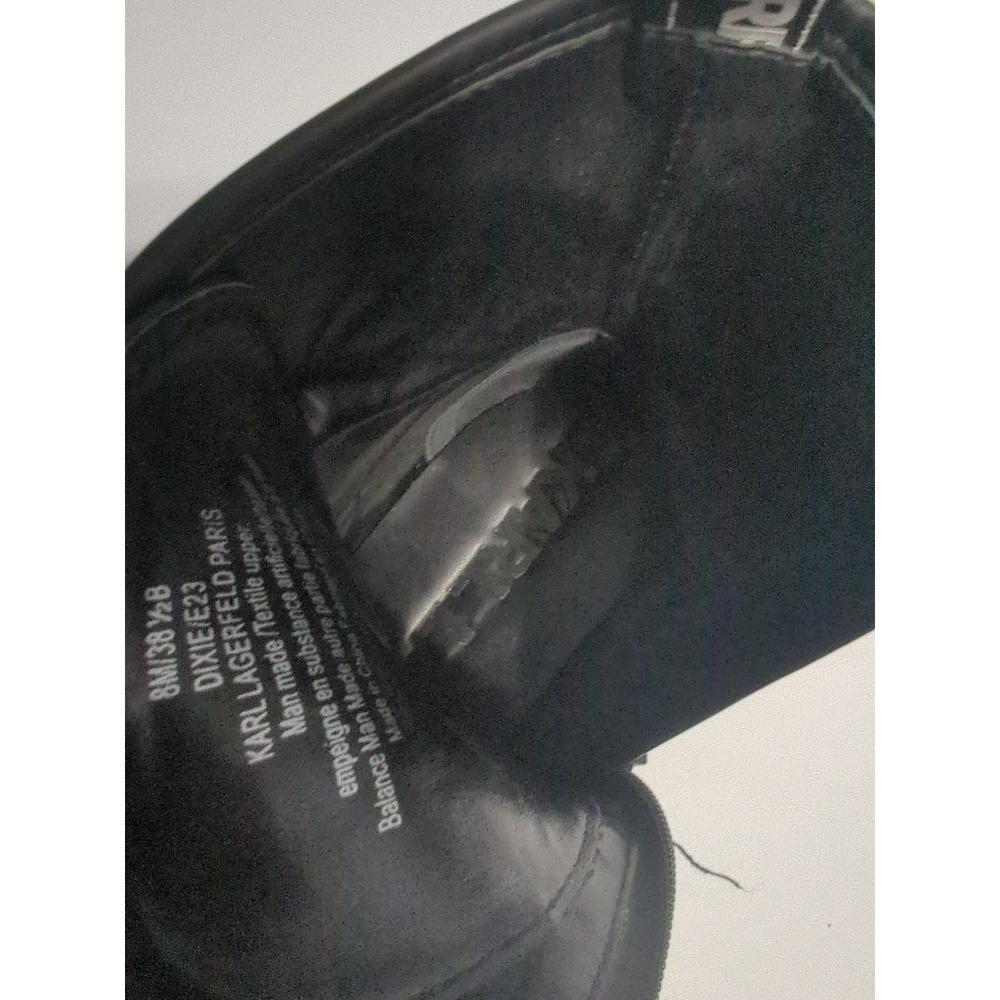 Karl Lagerfeld Paris Dixie Patch Combat Boots Sz 8 logo chunky biker festival - Picture 4 of 16
